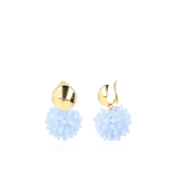 Outlet Baby Blauwe Oorbellen Clip Louise Glassberry Globe L Double Stones Tonal Clip Oorbellen