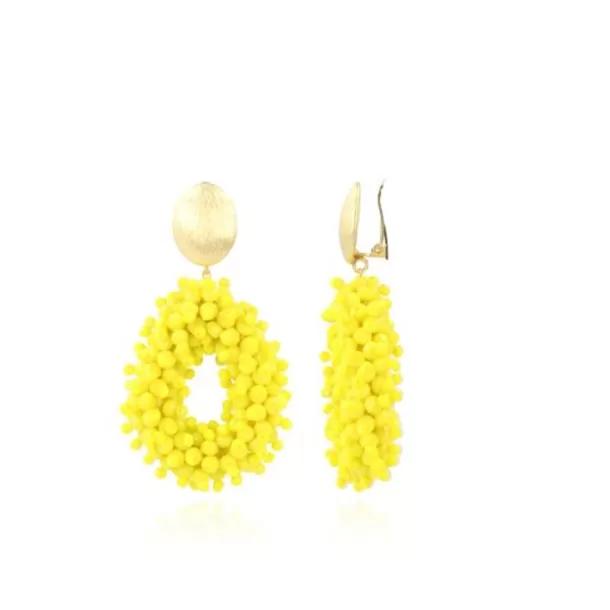 Hot Gele Clip Oorbellen Louise Glassberry Druppel L Dubbel Tonal Clip Oorbellen