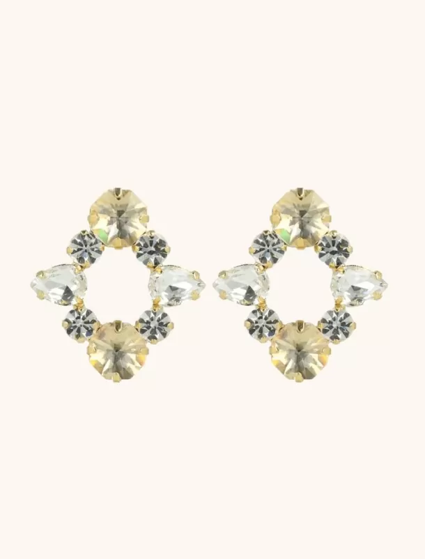 Hot Kira Oorbellen Octagon Ster Kristal Strass