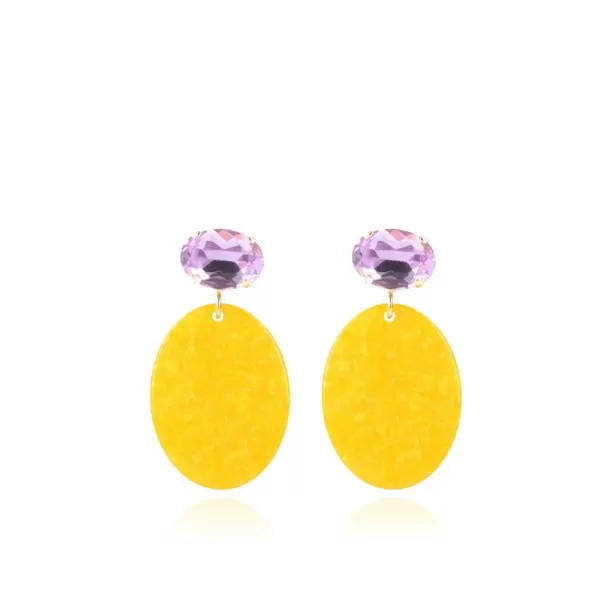 Sale Marble Oranje Oorbellen Celia Ovaal S Strass Violet Resin