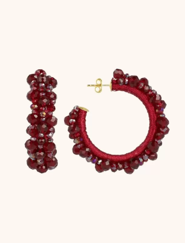 New Metallic Bordeaux Oorbellen Brecht Irregular Urchin Creool M Glassberry