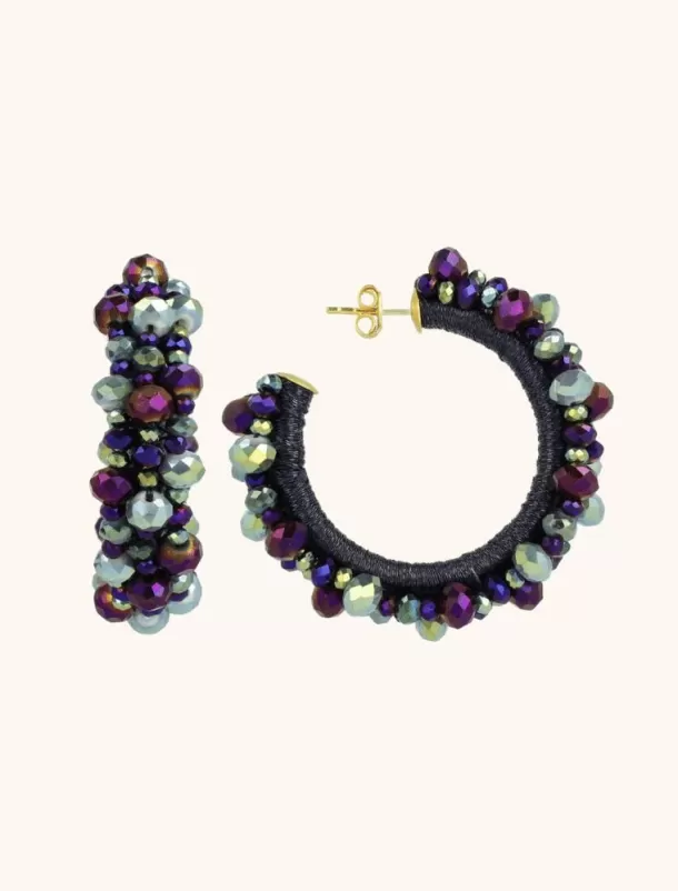 Sale Metallic Groen Paarse Oorbellen Brecht Irregular Urchin Creool M Glassberry