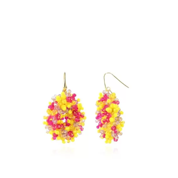 Hot Mixed Gele Oorbellen Louise Glassberry Druppel S Double Stones Tonal Glassberry